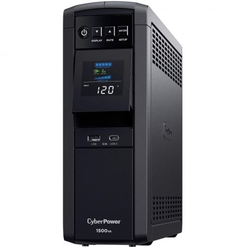 Cyber Power CP1500PFCLCD PFC Sinewave UPS Systems1500VA/1000W, 120 VAC, NEMA 5-15P, Mini-Tower, Sine Wave, 12 Outlets, LCD, Panel&re… CP1500PFCLCD