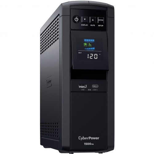 Cyber Power CP1500PFCLCD PFC Sinewave UPS Systems1500VA/1000W, 120 VAC, NEMA 5-15P, Mini-Tower, Sine Wave, 12 Outlets, LCD, Panel&re… CP1500PFCLCD