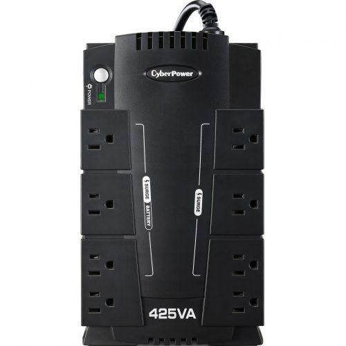 Cyber Power CP425SLG Standby UPS Systems425VA/255W, 120 VAC, NEMA 5-15P, Compact, 8 Outlets, Panel® Personal, $75000 CEG,  Warran… CP425SLG