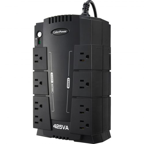 Cyber Power CP425SLG Standby UPS Systems425VA/255W, 120 VAC, NEMA 5-15P, Compact, 8 Outlets, Panel® Personal, $75000 CEG,  Warran… CP425SLG