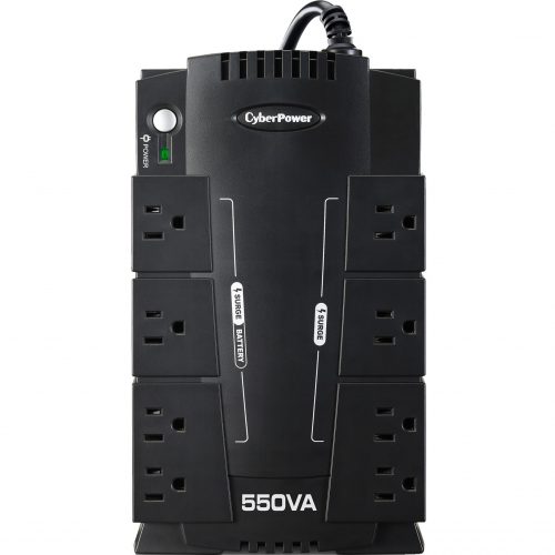 Cyber Power CP550SLG Standby UPS Systems550VA/330W, 120 VAC, NEMA 5-15P, Compact, 8 Outlets, Panel® Personal, $100000 CEG,  Warra… CP550SLG