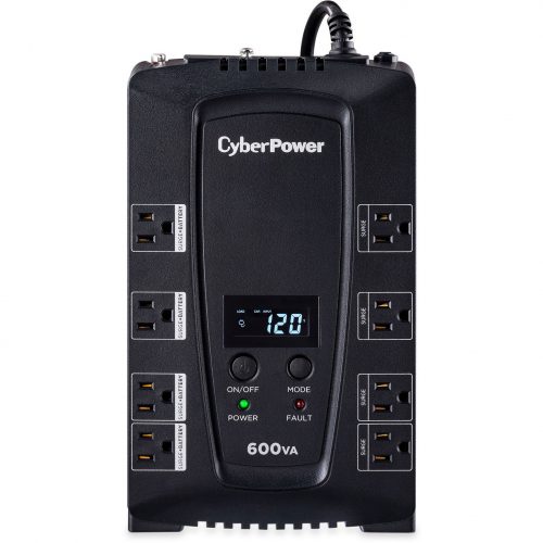 Cyber Power CP600LCD Intelligent LCD UPS Systems600VA/340W, 120 VAC, NEMA 5-15P, Compact, 8 Outlets, LCD, Panel® Personal, $175000 C… CP600LCD