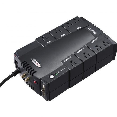 Cyber Power AVR CP685AVR 685VA UPS685VA/390W10 Minute Half Load4 x NEMA 5-15RBattery/Surge-protected, 4 x NEMA 5-15RSurge-protect… CP685AVR