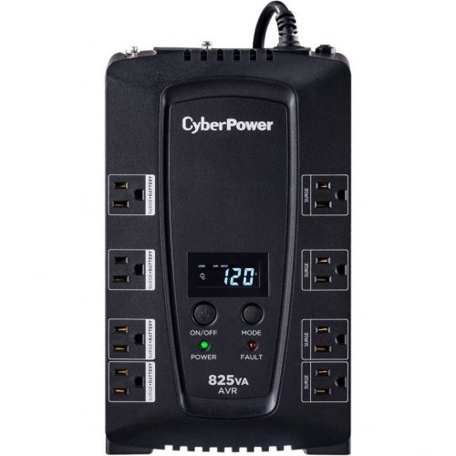 Cyber Power CP825AVRLCD Intelligent LCD UPS Systems825VA/450W, 120 VAC, NEMA 5-15P, Compact, 8 Outlets, LCD, Panel® Personal, $20… CP825AVRLCD