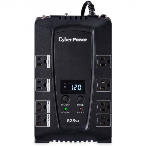 Cyber Power CP825LCD Intelligent LCD UPS Systems825VA/450W, 120 VAC, NEMA 5-15P, Compact, 8 Outlets, LCD, Panel® Personal, $225000 C… CP825LCD