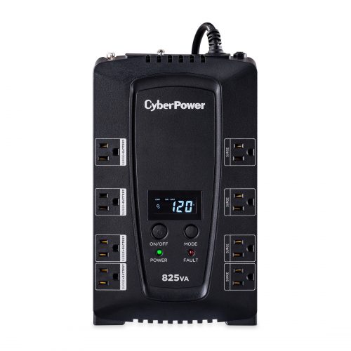 Cyber Power CP825LCD Intelligent LCD UPS Systems825VA/450W, 120 VAC, NEMA 5-15P, Compact, 8 Outlets, LCD, Panel® Personal, $225000 C… CP825LCD
