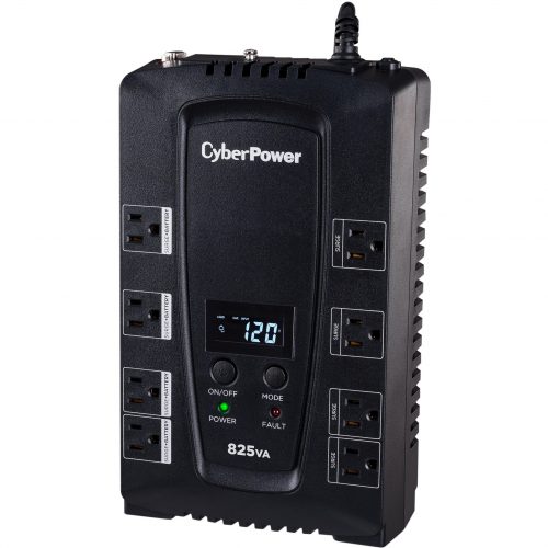 Cyber Power CP825LCD Intelligent LCD UPS Systems825VA/450W, 120 VAC, NEMA 5-15P, Compact, 8 Outlets, LCD, Panel® Personal, $225000 C… CP825LCD