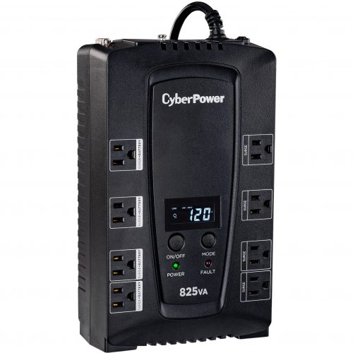 Cyber Power CP825LCD Intelligent LCD UPS Systems825VA/450W, 120 VAC, NEMA 5-15P, Compact, 8 Outlets, LCD, Panel® Personal, $225000 C… CP825LCD