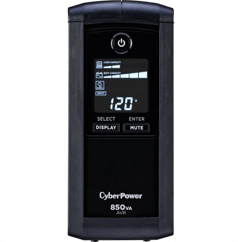 Cyber Power CP850AVRLCD Intelligent LCD UPS Systems850VA/510W, 120 VAC, NEMA 5-15P, Mini-Tower, 9 Outlets, LCD, Panel® Personal,… CP850AVRLCD