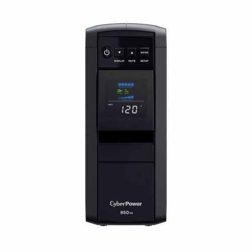 Cyber Power CP850PFCLCD PFC Sinewave UPS Systems850VA/510W, 120 VAC, NEMA 5-15P, Mini-Tower, Sine Wave, 10 Outlets, LCD, Panel® P… CP850PFCLCD