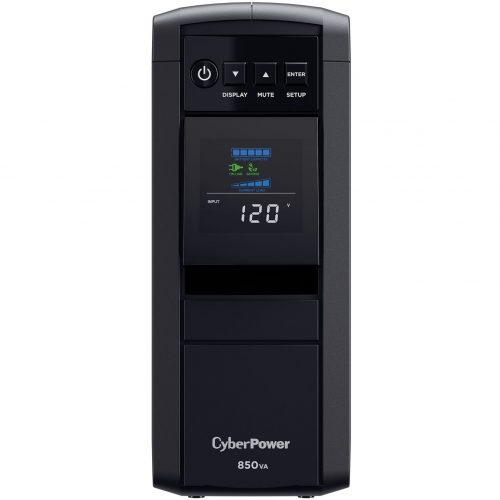 Cyber Power CP850PFCLCD PFC Sinewave UPS Systems850VA/510W, 120 VAC, NEMA 5-15P, Mini-Tower, Sine Wave, 10 Outlets, LCD, Panel® P… CP850PFCLCD