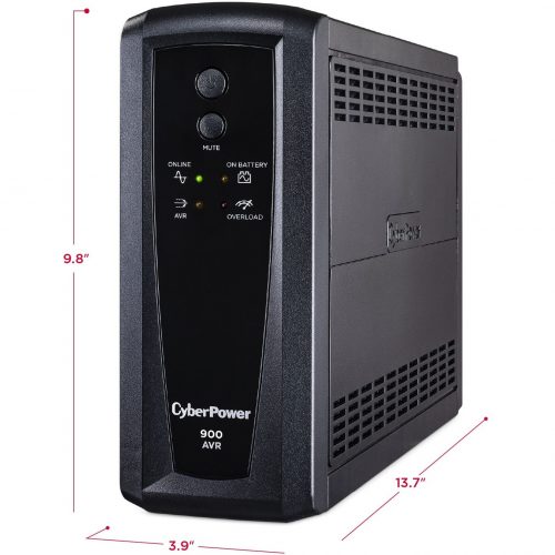 Cyber Power CP900AVR AVR UPS Systems900VA/560W, 120 VAC, NEMA 5-15P, Mini-Tower, 10 Outlets, Panel® Personal, $300000 CEG,  Warra… CP900AVR