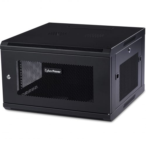Cyber Power CR6U61001 Wall Mount Enclosure6U 19″ Wall Mount Enclosure, 600mm wide, 600mm deep, hex perforated metal door, side panels, locki… CR6U61001