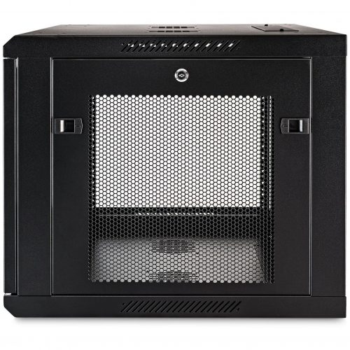 Cyber Power CR9U61001 Wall Mount Enclosure9U 19″ Wall Mount Enclosure, 600mm wide, 600mm deep, hex perforated metal door, side panels, locki… CR9U61001