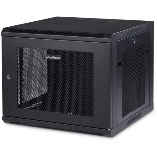 Cyber Power CR9U61001 Wall Mount Enclosure9U 19″ Wall Mount Enclosure, 600mm wide, 600mm deep, hex perforated metal door, side panels, locki… CR9U61001