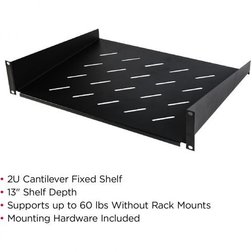 Cyber Power CRA50001 Rack Accessories Shelf19″ 2U cantilever shelf, 13″ (350mm) deep, 60lbs (27kg) capacity,  warranty CRA50001