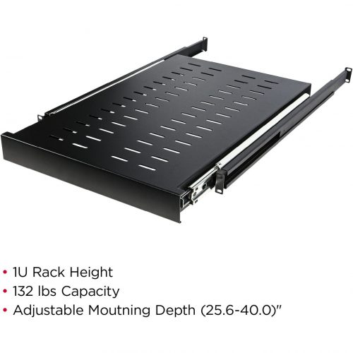 Cyber Power CRA50003 Rack Accessories Shelf19″ 1U sliding shelf, 25″ (650mm) deep, 132lbs (60kg) capacity,  warranty CRA50003