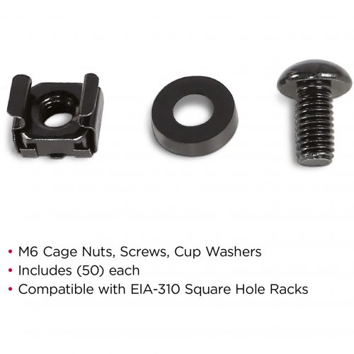 Cyber Power CRA60001 (50) Pack M6 Cage Nut and Screw KitBlackHardware & Accessories CRA60001