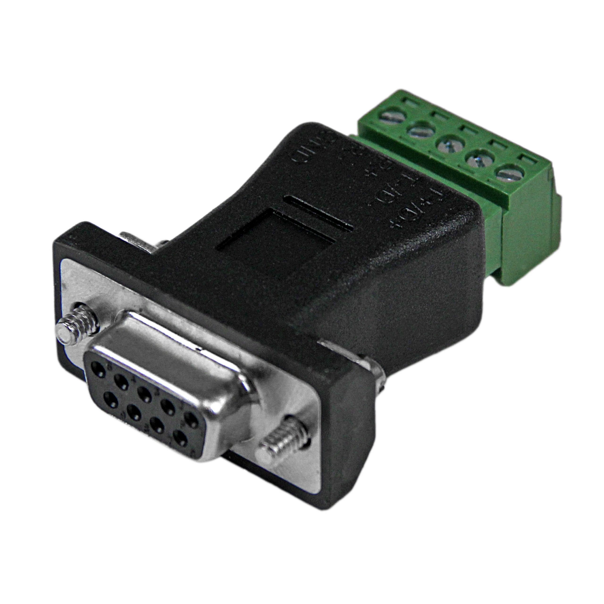 Startech .com RS422 RS485 Serial DB9 to Terminal Block Adapter1 x DB-9 Male SerialTerminal BlockBlack DB92422