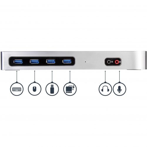 Startech .com USB-C / USB 3.0 Docking StationCompatible with Windows / macOSSupports 4K Ultra HD Dual MonitorsUSB-CSix USB Type-A Po… DK30A2DH