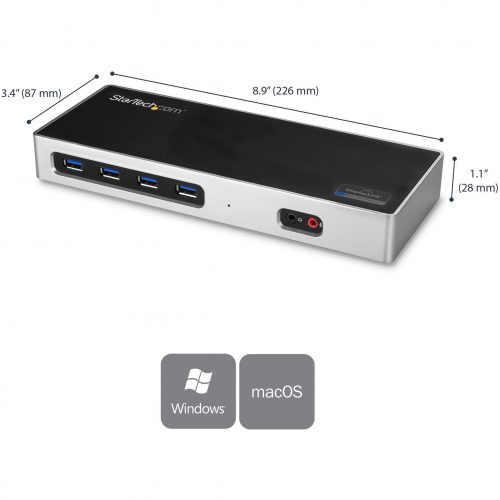 Startech .com USB-C / USB 3.0 Docking StationCompatible with Windows / macOSSupports 4K Ultra HD Dual MonitorsUSB-CSix USB Type-A Po… DK30A2DH