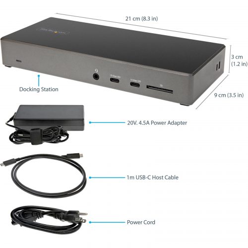Startech .com USB C Dock, Triple 4K Monitor USB-C Docking Station with DP 1.4 & DSC, 2x DisplayPort & 1x HDMI, 100W PD, 6x USB (2x 10Gbps) -… DK31C2DHSPD