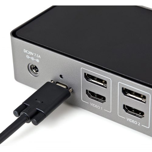 Startech Star Tech.com USB-C & USB-A DockHybrid Triple Monitor Laptop Docking Station DisplayPort & HDMI 4K 60Hz/85W PD/6x USB/GbE/USB 3.1 Gen 2 -… DK31C3HDPD