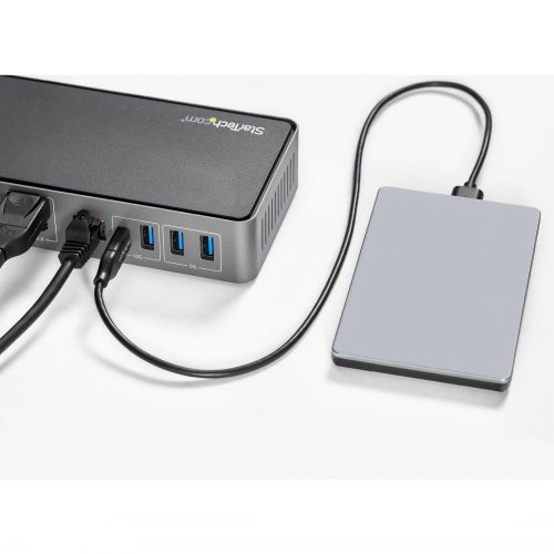 Startech Star Tech.com USB-C & USB-A DockHybrid Triple Monitor Laptop Docking Station DisplayPort & HDMI 4K 60Hz/85W PD/6x USB/GbE/USB 3.1 Gen 2 -… DK31C3HDPD