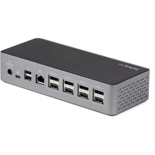 Startech .com USB-C Dock, 4K 60Hz Quad Monitor DisplayPort & HDMI, Universal USB C Docking Station, 100W Power Delivery, USB Hub 1C/3A, GbE -… DK31C4DPPD
