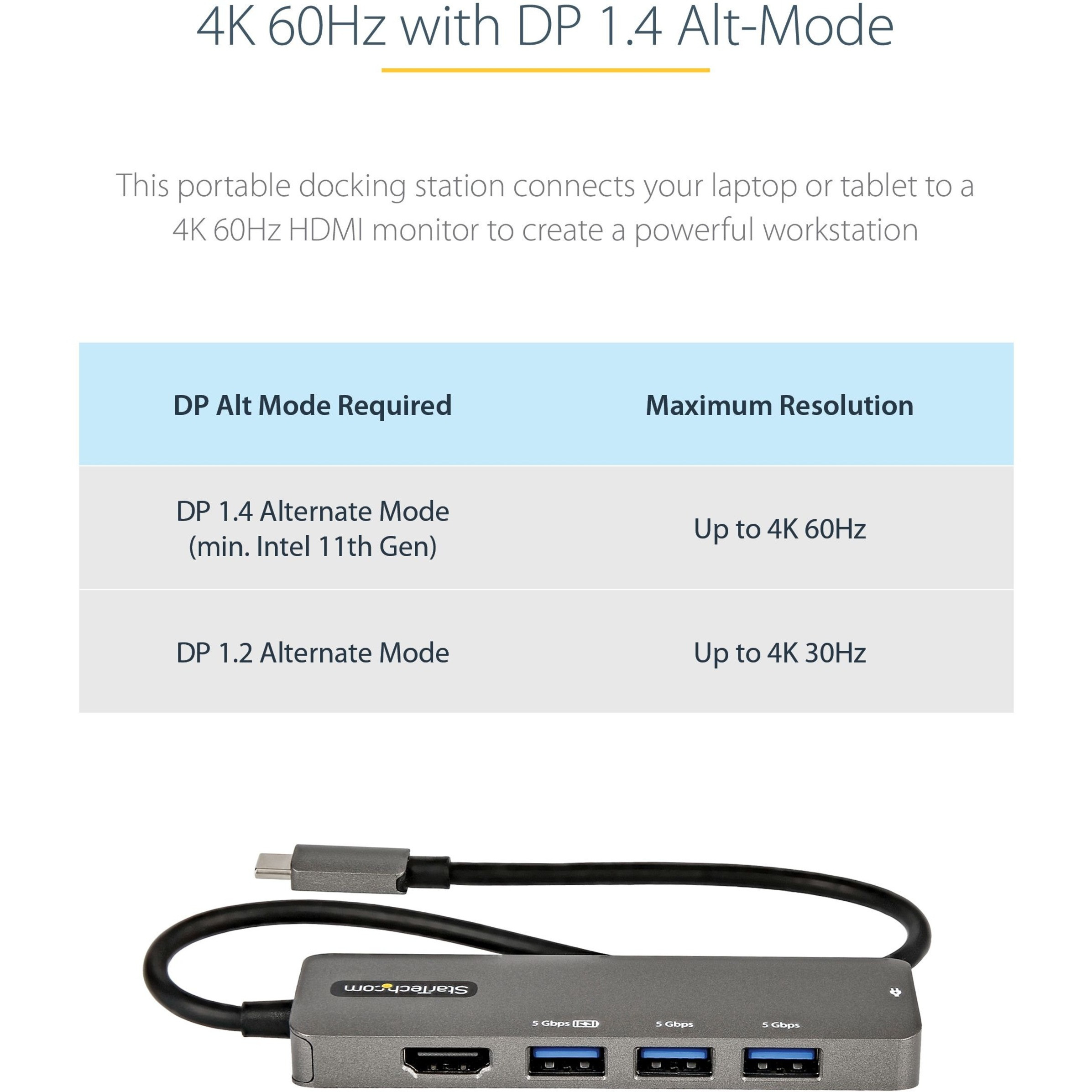 USB C Multiport Adapter - USB-C to HDMI 2.0b 4K 60Hz (HDR10), 100W Power  Delivery Pass-Through, 4-Port USB 3.0 Hub - USB Type-C Mini Dock - 12  (30cm)