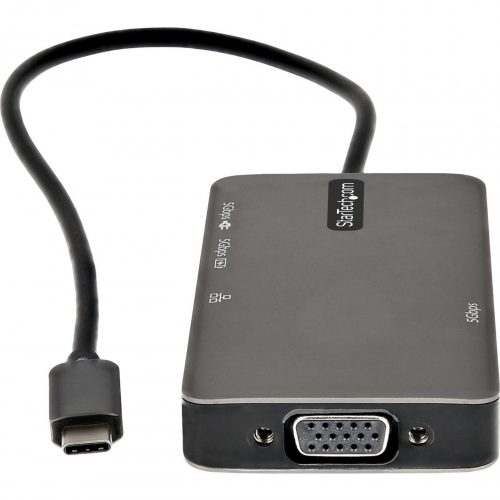 Startech .com USB-C Multiport Adapter, USB C to 4K HDMI or VGA, USB Type-C Mini Dock, 100W PD Passthrough, 3x USB 3.0, GbE, 12″ Long Cable -… DKT30CHVPD2