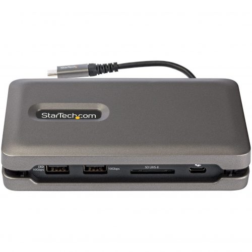 Startech .com USB C Multiport Adapter, USB C to 4K 60Hz HDMI 2.0, 2-Port 10Gbps USB Hub, 100W Power Delivery Pass-through, GbE, SD/MicroSD -… DKT31CSDHPD3