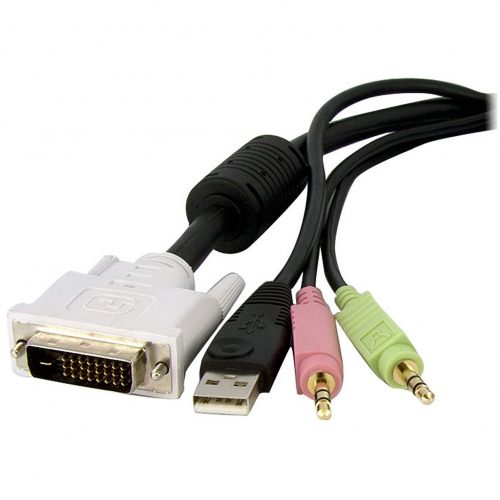 Startech .com 15 ft 4-in-1 USB DVI KVM Switch Cable with AudioDVI-D (Dual-Link) Male Video DVID4N1USB15