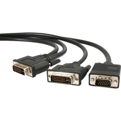 Startech .com 6 ft DVI-I to DVI-D and HD15 VGA Video Splitter CableM/M6ftBlack DVIVGAYMM6