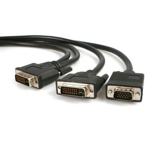 Startech .com 6 ft DVI-I to DVI-D and HD15 VGA Video Splitter CableM/M6ftBlack DVIVGAYMM6