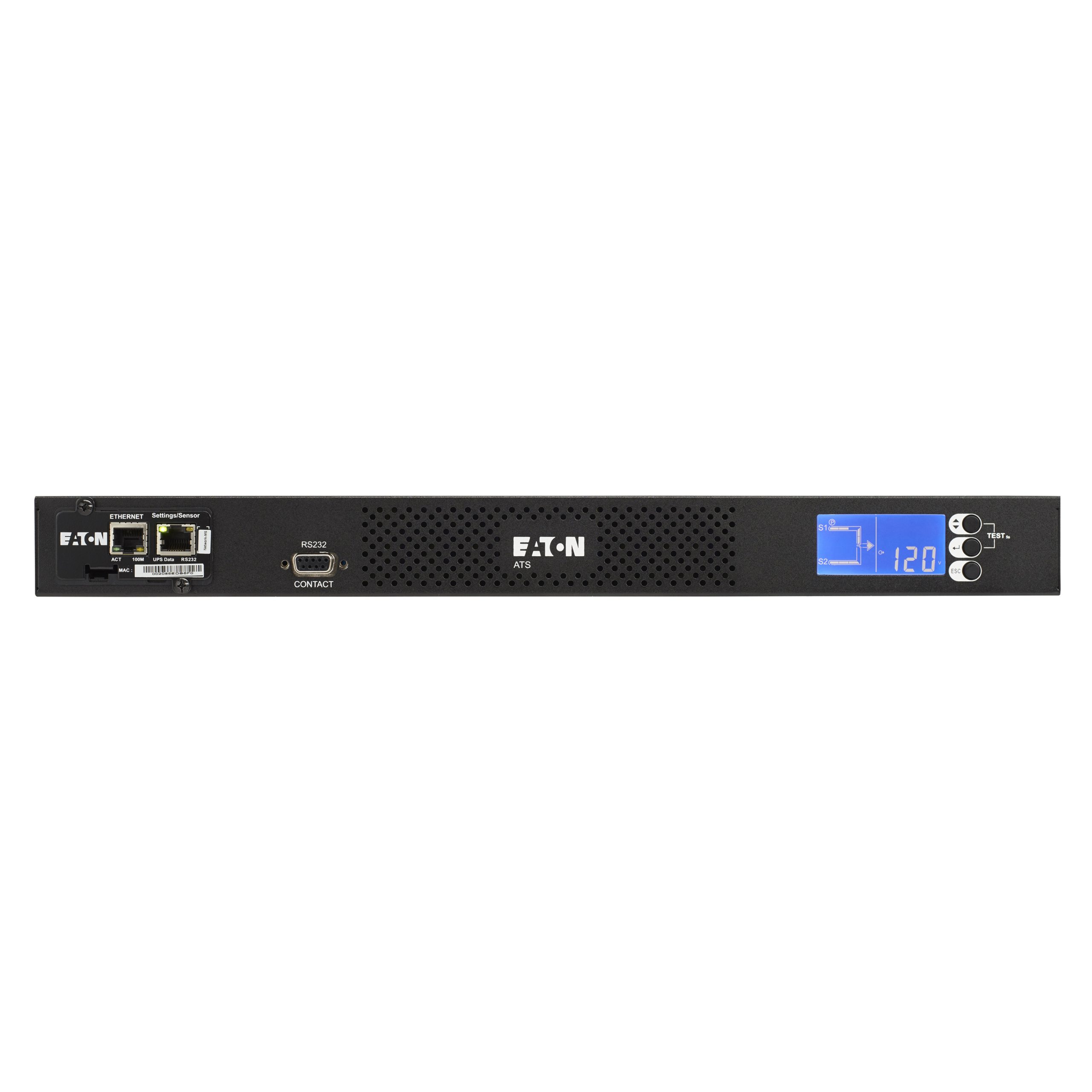 Eaton ATS Rack PDU 1U 120V 1.92 kW 2 5-20P Input and 10 5-20R Single-PhaseNEMA 5-20P10 x NEMA 5-20R120 V AC1920 WNetwork (RJ-45)… EATS120