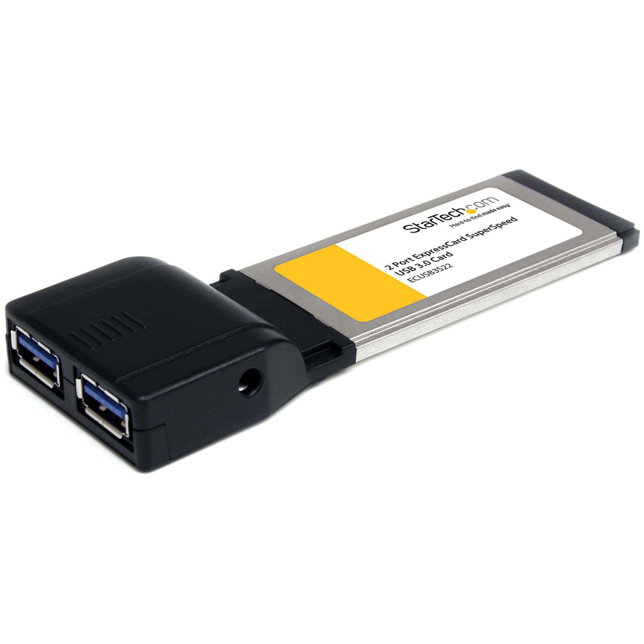 Startech .com 2 Port ExpressCard SuperSpeed USB 3.0 Card Adapter with UASP SupportAdd 2 USB 3.0 ports to your Laptop through an ExpressCard… ECUSB3S22