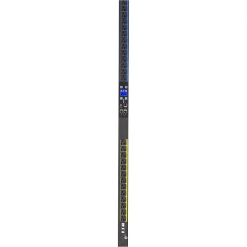 Eaton Metered Input rack PDU, 0U, L14-30P input, 5.76 kW max, 120/240V, 24A, 10 ft cord, Split-phase, Outlets: (24) 5-20R 24 Outlet PD… EMI201-10