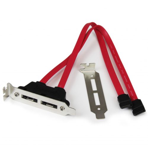 Startech .com 2 Port Low Profile SATA to eSATA Plate AdapterSATA for Hard Drive1 Pack1 x SATA1 x eSATARed ESATAPLT2LP