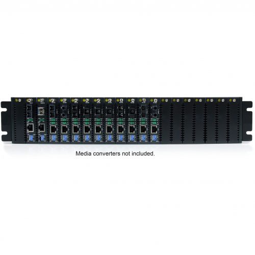 Startech .com 20-Slot 2U Rack Mount Media Converter Chassis for ET Series 2Add an un-managed, 20-slot media converter chassis to your rack or… ETCHS2U