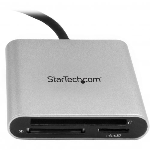 Startech Star Tech.com USB 3.0 Flash Memory Multi-Card Reader / Writer with USB-CSD microSD and CompactFlash Card Reader w/ Integrated USB-C Cable -… FCREADU3C