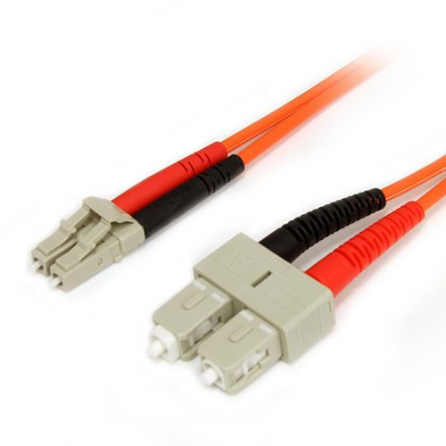 Startech .com 2m Fiber Optic CableMultimode Duplex 62.5/125LSZHLC/SCOM1LC to SC Fiber Patch CableConnect fiber network devices… FIBLCSC2