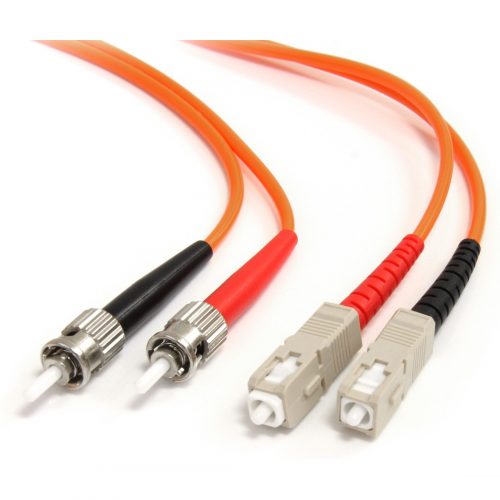 Startech .com 2m Fiber Optic CableMultimode Duplex 62.5/125LSZHST /SCOM1ST to SC Fiber Patch CableConnect fiber network device… FIBSTSC2