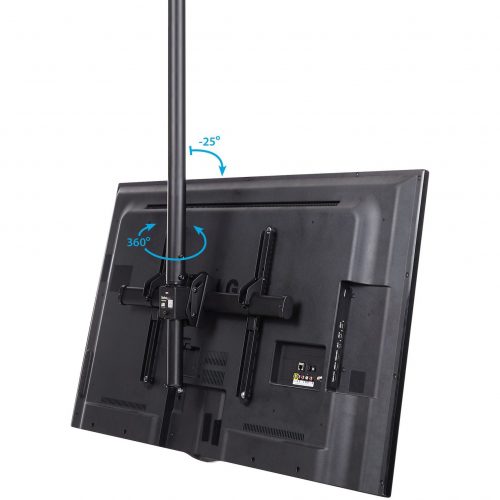 Startech .com Ceiling TV Mount3.5′ to 5′ Pole32 to 75″ TVs with a weight capacity of up to 110 lb. (50 kg)Telescopic pole can extend… FLATPNLCEIL