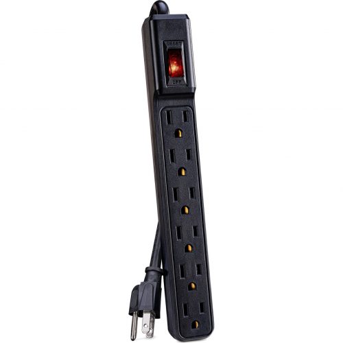 Cyber Power GS608B  Strips 6 Outlet  Strip8 ft, NEMA 5-15P Plug Type, Straight Plug Style, 15 Amp, Black,  Warranty GS608B