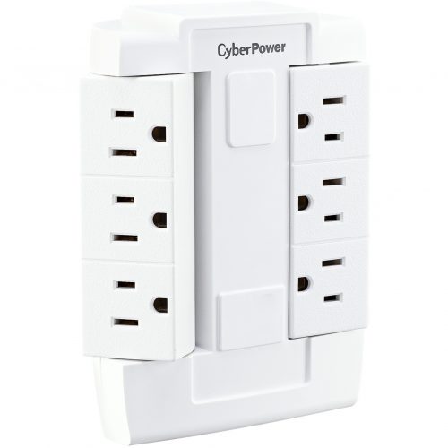 Cyber Power GT600P Wall Tap OutletNEMA 5-15R Outlet, NEMA 5-15P Plug Type, Wall Tap Plug Style, White GT600P