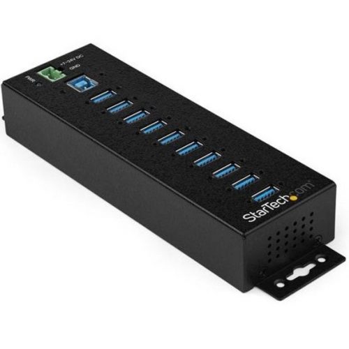 Startech .com 10 Port USB Hub w/ Power AdapterMetal Industrial USB 3.0 Data HubDin Rail, Wall & Desk Mount USB 3.1 Gen 1 5Gbps HubInd… HB30A10AME
