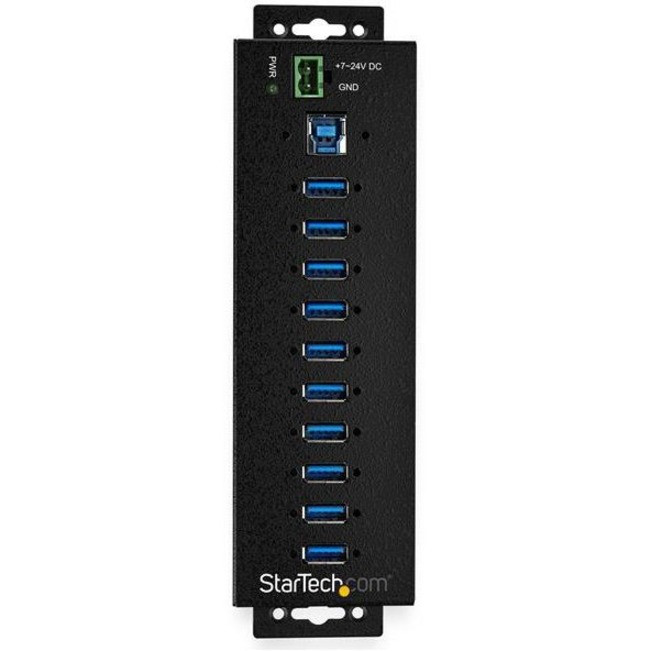 StarTech.com 10-Port Industrial USB 3.0 Hub with External Power Adapter