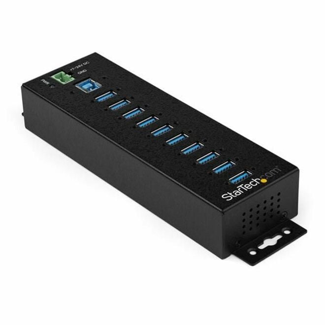 Startech .com 10 Port USB Hub w/ Power AdapterMetal Industrial USB 3.0 Data HubDin Rail, Wall & Desk Mount USB 3.1 Gen 1 5Gbps HubInd… HB30A10AME