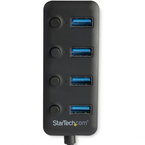 Startech .com 4 Port USB 3.0 HubUSB Type-A to 4x USB-A with Individual On/Off Port SwitchesSuperSpeed 5Gbps USB 3.1 Gen 1Bus Power4… HB30A4AIB